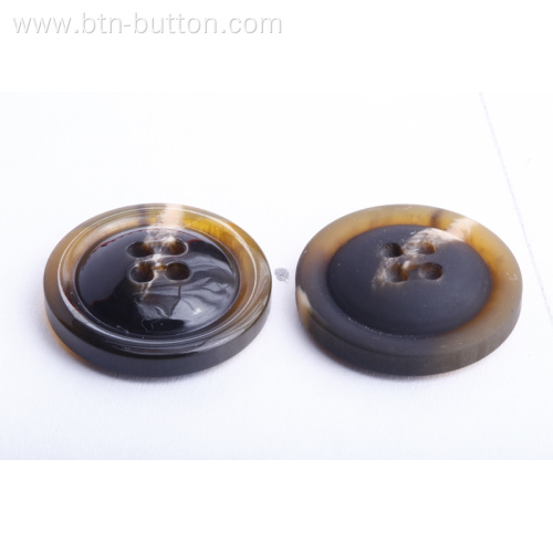 Imitation horn resin buttons for garment